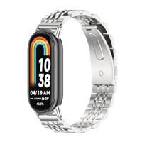 By Qubix - Stalen schakelbandje - Zilver - Compatible met Xiaomi Smart Band 8 & 9 - Compatible Xiaomi bandje - thumbnail