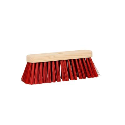 Straatbezem hout kunstvezel rood 29cm