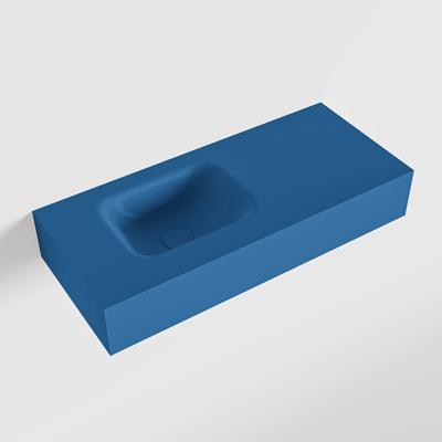 MONDIAZ LEX Jeans vrijhangende solid surface wastafel 70cm. Positie wasbak links MONDIAZ LEX Jeans vrijhangende solid surface wastafel 70cm. Positie wasbak links