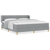 Boxspringbed met matras Lichtgrijs 180 x 200 cm Stof - thumbnail