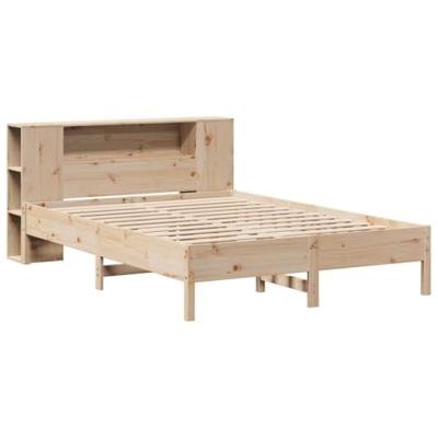 Bed met boekenkast zonder matras massief grenenhout 140x200 cm - thumbnail