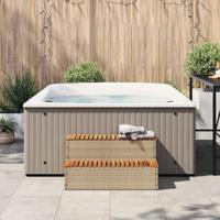 Hottub-opstap 100x50x50,5 cm poly rattan&massief acaciahout - thumbnail