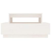 Salontafel 80x55x40,5 cm massief grenenhout wit - thumbnail