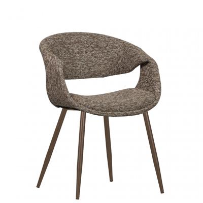WOOOD Eetkamerstoel 'Yossi' Geweven stof, kleur Bruin/Koper