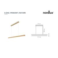 Hanglamp hout balk &apos;Ilgas&apos; led 3000k warm wit 115 cm - thumbnail