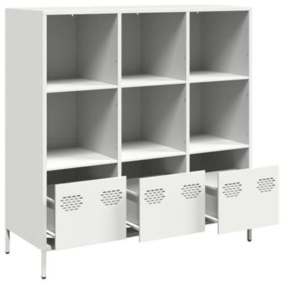 Hoge kast 101,5x39x103,5 cm staal wit