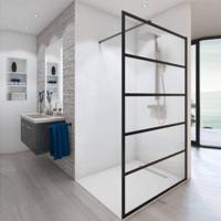 Boss & Wessing Inloopdouche BWS Free Time met Zwarte Profielen 8 mm Mat Zwart - Inloopdouche Bws Free Time Met Zwarte Profielen 90x200 cm 8 mm Mat - thumbnail