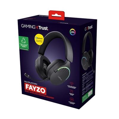 Trust GXT491 FAYZO Over Ear headset Bluetooth Virtual Surround Zwart Surround sound, Microfoon uitschakelbaar (mute), Volumeregeling Gamen - thumbnail
