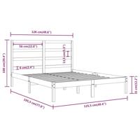 Bedframe massief hout wit 120x190 cm - thumbnail