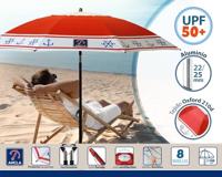 Strandparasol Rood Ø 180 cm SPF50+ Anker - thumbnail