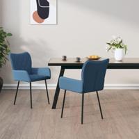 Eetkamerstoelen 2 st stof blauw - thumbnail