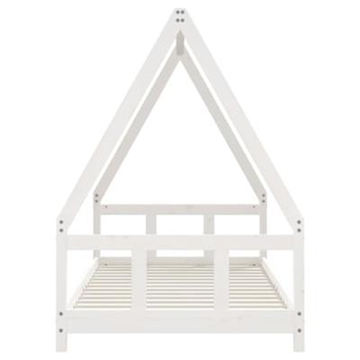 Kinderbedframe 90x190 cm massief grenenhout wit