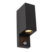 Lucide ZARO IR - Wandspot / Wandlamp Binnen/Buiten - 2xGU10 - IP65 - Beweging & dag/nacht sensor (uitschakelbaar) - Zwart - thumbnail
