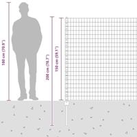 VidaXL Hek met paal groen 1,5 x 10 m staal en pvc - thumbnail