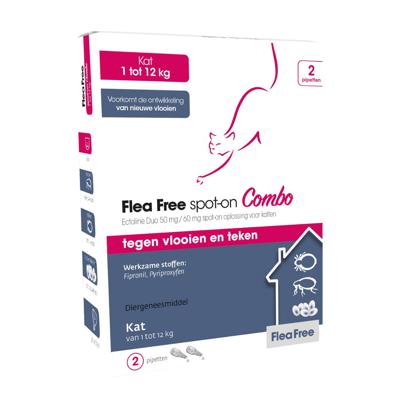 Flea Free Spot-On Combo voor katten 4 pipetten Flea Free Spot-On Combo voor katten 4 pipetten