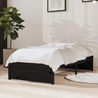 Bedframe massief hout zwart 75x190 cm - thumbnail