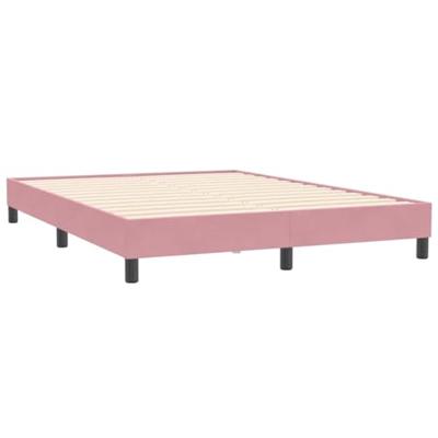Boxspring met matras fluweel roze 160x210 cm