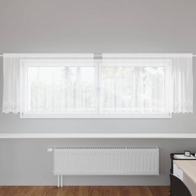 VidaXL Kantgordijn met gordijnen bloemen wit 100 x 300 cm polyester VidaXL Kantgordijn met gordijnen bloemen wit 100 x 300 cm polyester