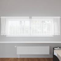 VidaXL Kantgordijn met gordijnen bloemen wit 100 x 300 cm polyester - thumbnail