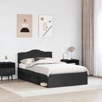 Bedframe met hoofdeinde Zwart 120 x 190 cm Massief grenenhout - thumbnail