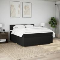 Boxspring met matras stof zwart 180x200 cm - thumbnail