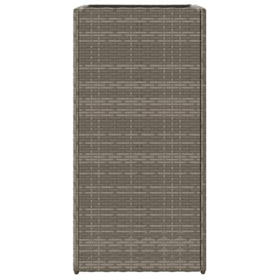 Plantenbakken 2 st 40x40x80 cm poly rattan grijs