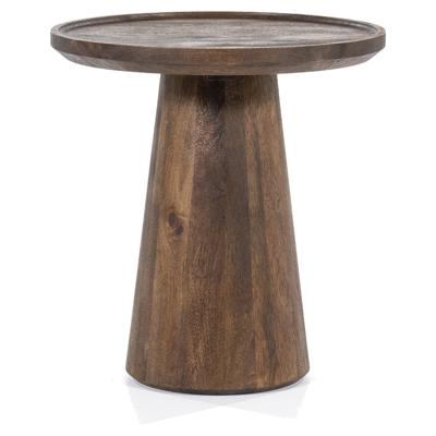 Eleonora Ronde Bijzettafel 'Ron' Mangohout, kleur Bruin, 46cm