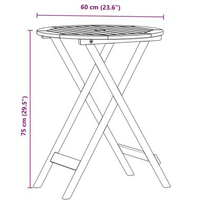 3-delige Bistroset bladpatroon stof en massief hout - thumbnail