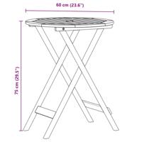 3-delige Bistroset bladpatroon stof en massief hout - thumbnail