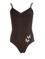 Papillon balletpakje spaghettiband meisjes zwart - thumbnail