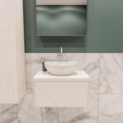 Mondiaz Lush Barco badmeubel underlayment 60 cm 1 lade mdf 1 waskom midden 1 kraangat