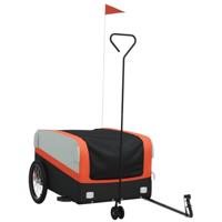 VidaXL Fietstrailer 45 kg ijzer zwart en oranje - thumbnail