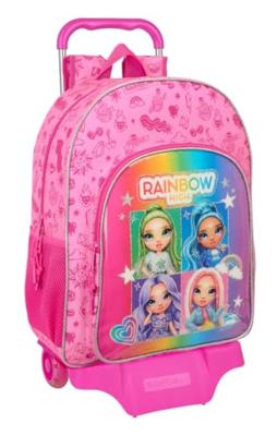Schoolrugzak met Wielen Rainbow High Shine Multicolour 33 x 42 x 14 cm