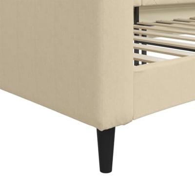 Slaapbank 90x200 cm stof crèmekleurig