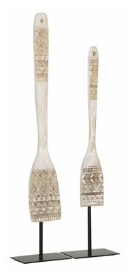 MUST Living Decoratie 'Tribal Spoon' Teakhout, Set van 2 stuks, kleur Wit MUST Living Decoratie 'Tribal Spoon' Teakhout, Set van 2 stuks, kleur Wit