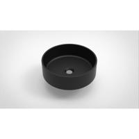 Arcqua Case waskom - 40x40cm - Rond - Cast marble Zwart Mat WAS124560 - thumbnail