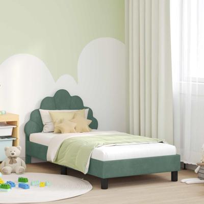 Bedframe voor kinderen met hoofdbord Zeegroen 80 x 160 cm