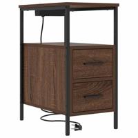 Nachtkastje bruin eikenkleur 30 x 48 x 61 cm Bewerkt hout - thumbnail