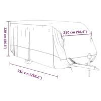 VidaXL Caravanhoes 732x250x220 cm vliesvlies grijs - thumbnail