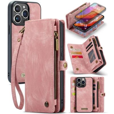 Caseme iPhone 16 Pro Max hoesje - Vintage 2 in 1 portemonnee - Roze Caseme iPhone 16 Pro Max hoesje - Vintage 2 in 1 portemonnee - Roze