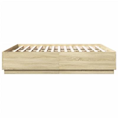 Bedframe bewerkt hout sonoma eikenkleurig 200x200 cm - thumbnail