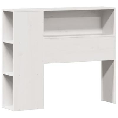 Bed met boekenkast zonder matras grenenhout wit 90x190 cm