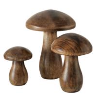 Boltze Home Paddenstoelset terjol mangohout 3-delig - thumbnail