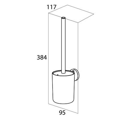 Tiger Urban toiletborstel met houder wandmontage Zwart