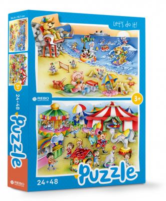 Rebo Productions beach & circus legpuzzel junior 24/48 stukjes