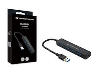 Conceptronic C4PUSB3 USB 3.2 Gen 1-hub 4 poorten Zwart - thumbnail