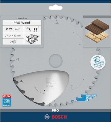 Bosch Accessoires Cirkelzaagblad St Wood 216X30X1.7/1.2X24T - 2608837724