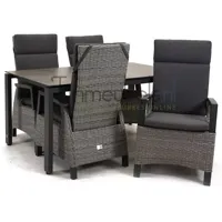 Tuinstoel Prato Brick wicker met GOA HPL 160 cm donker grijs - thumbnail