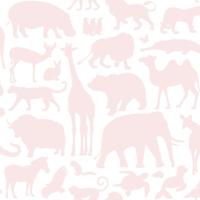 Dutch Wallcoverings Joy - Dieren - Wit/Roze - thumbnail