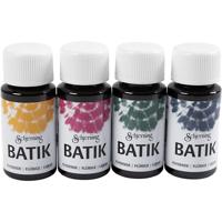 Schjerning Batikverf, marineblauw, groen, roze, oranje geel, 4x50 ml/ 1 doos - thumbnail